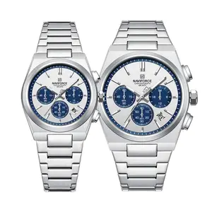 Naviforce NF8048 High Quality Stainless Steel Chronograph Classic Stylish Couple's Watch - Variant 3